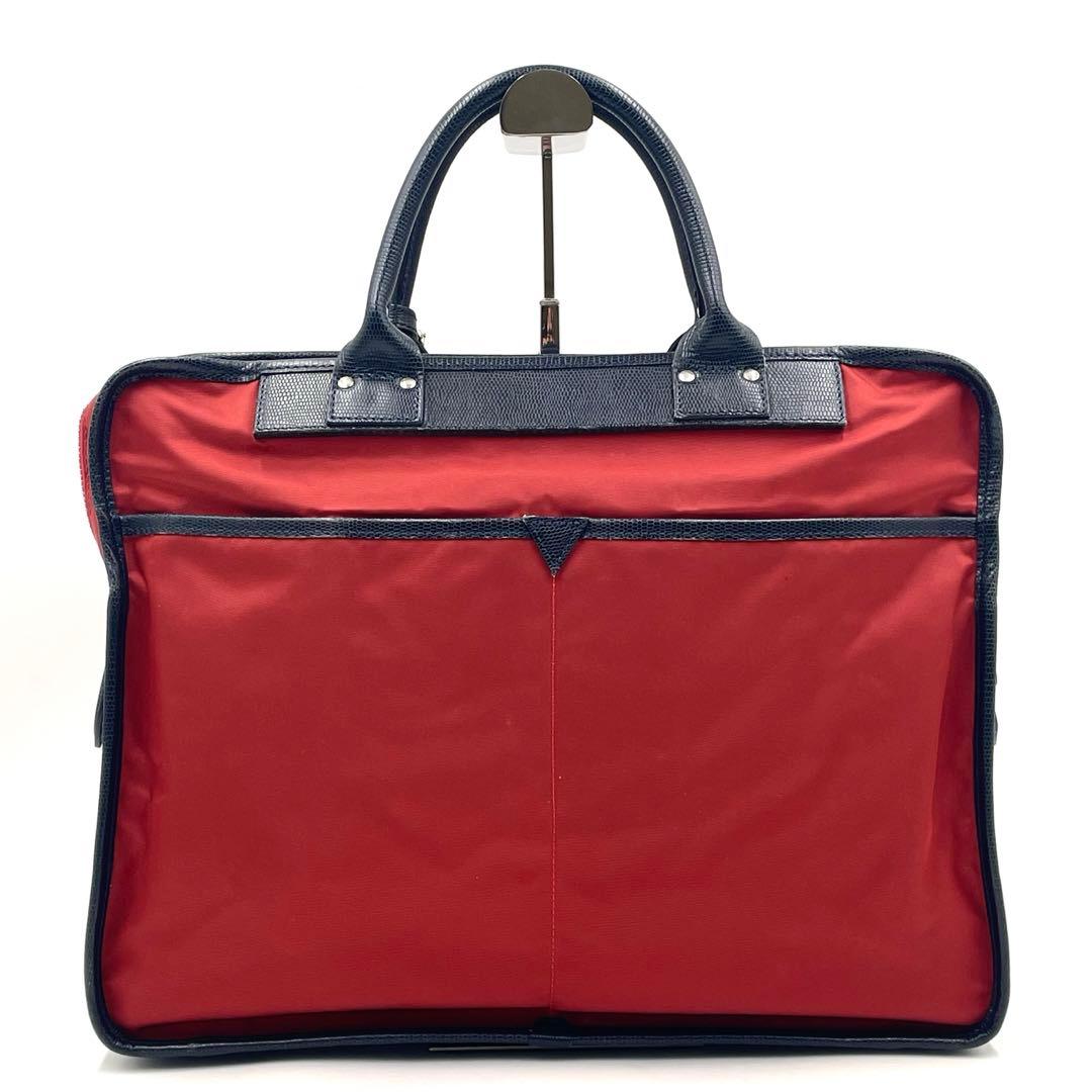 【極美品】フェリージ felisi ブリーフケース ビジネス ナイロン×レザー