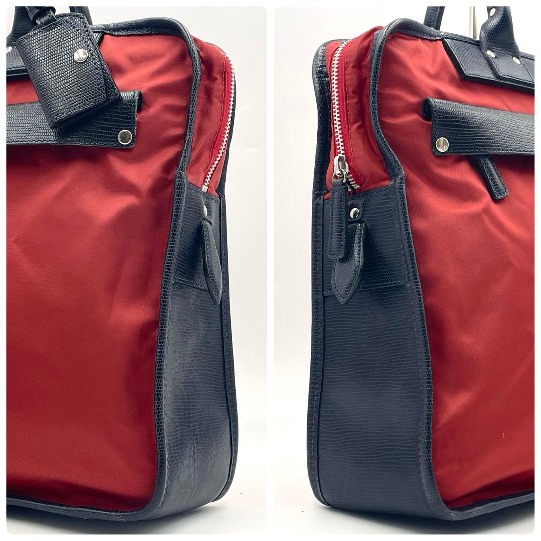 【極美品】フェリージ felisi ブリーフケース ビジネス ナイロン×レザー