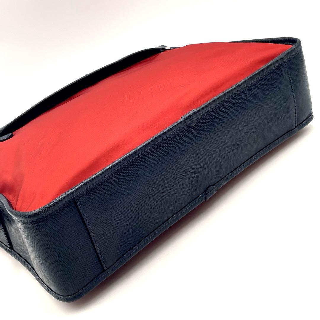 【極美品】フェリージ felisi ブリーフケース ビジネス ナイロン×レザー