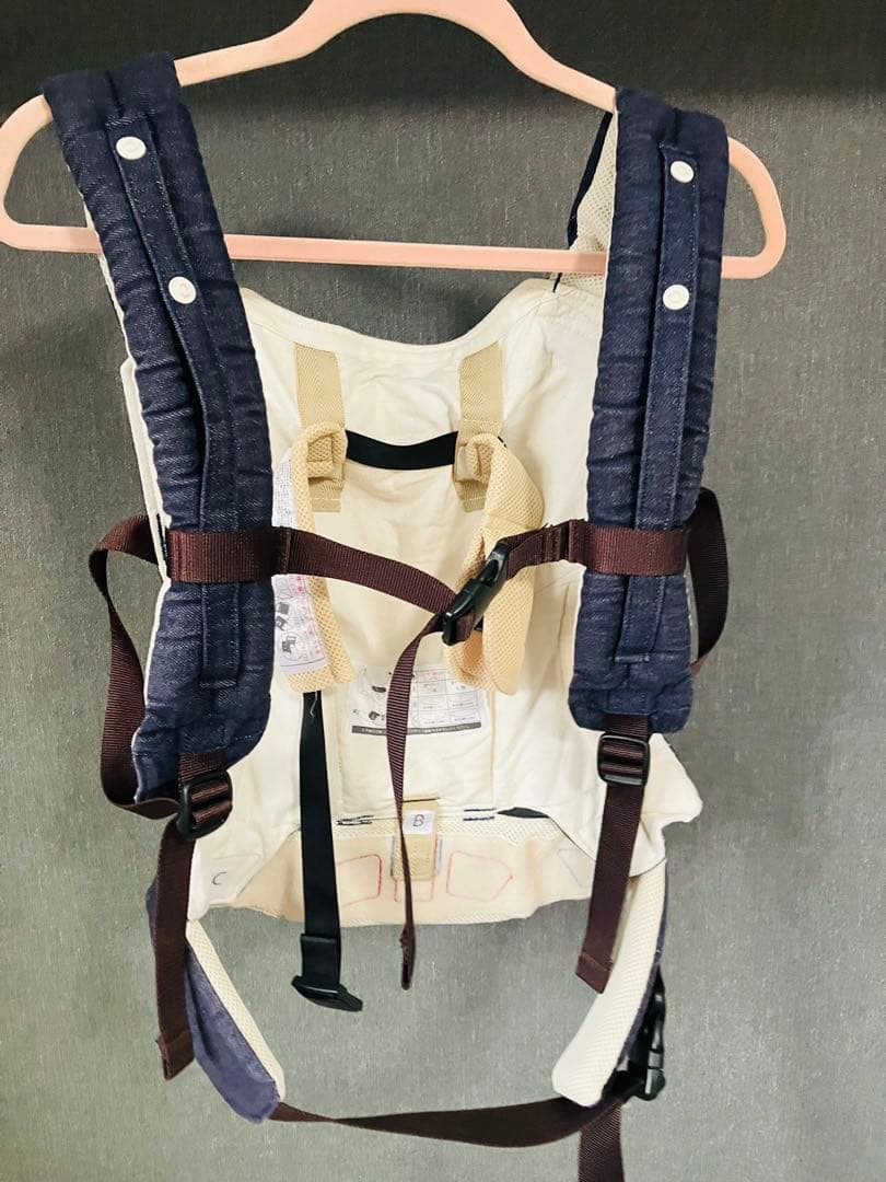 【セット】美品／sun&beach denim navy(OM-1) 抱っこ紐