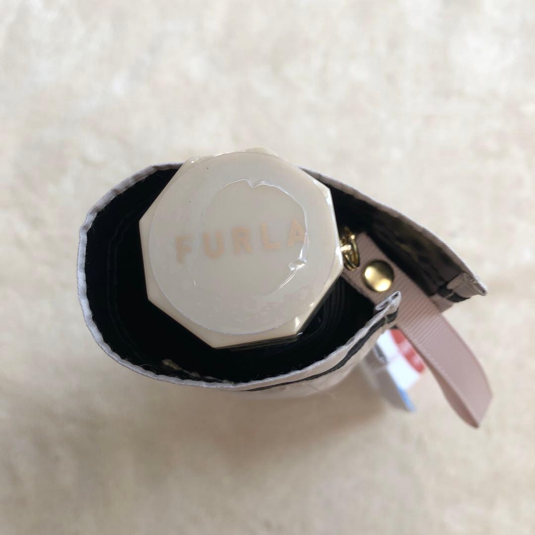 フルラ 日傘　晴雨兼用　遮熱遮光　折りたたみ傘　アーチロゴ　ベージュ系