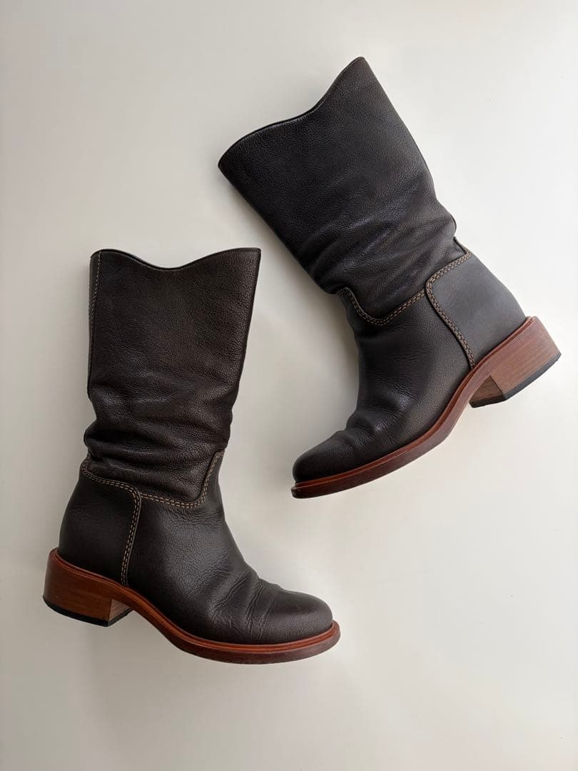 専用 CHANEL Leather CC Logo Boots 37