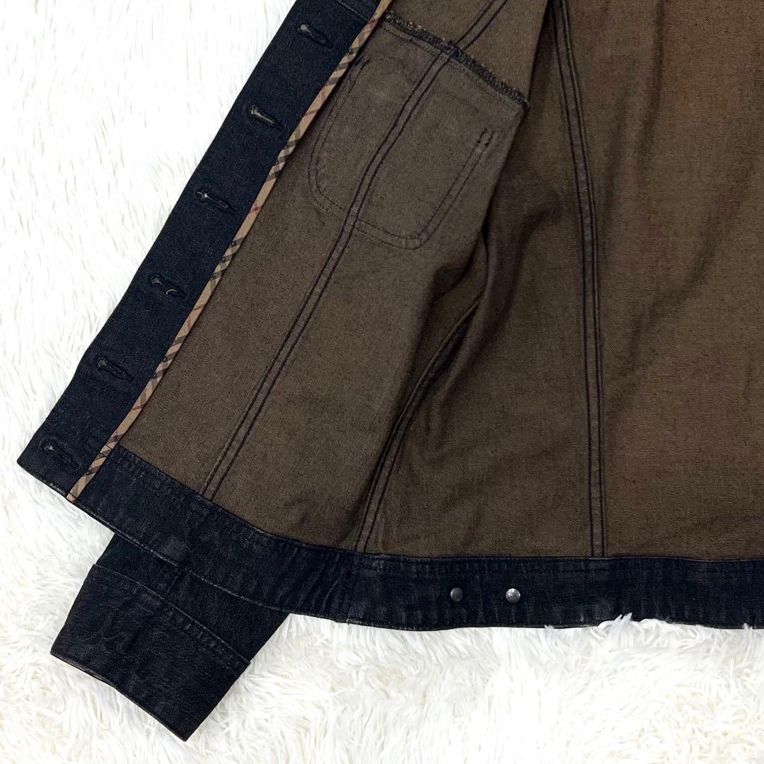 バーバリーロンドン デニムジャケット ノバチェック ブラック 42