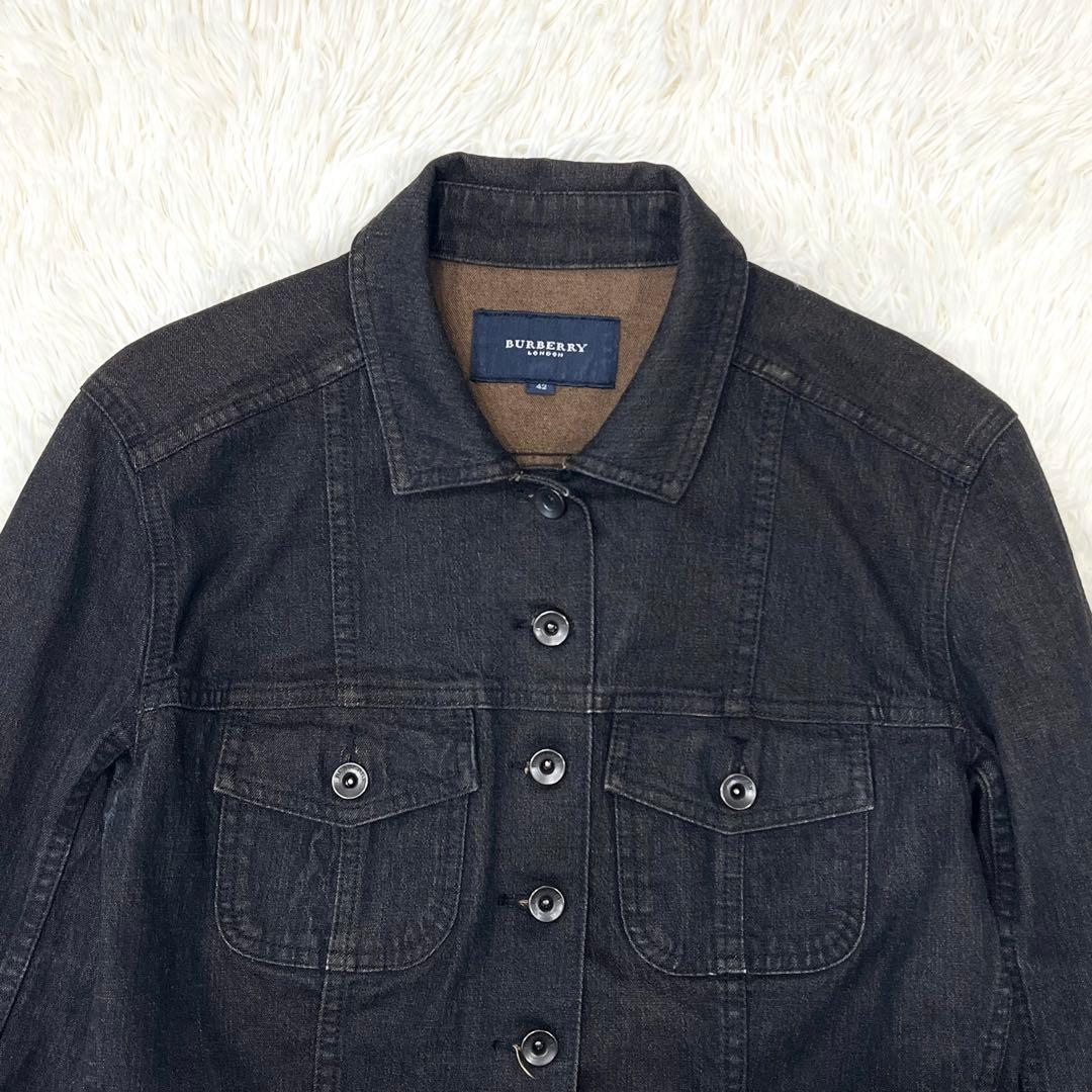 バーバリーロンドン デニムジャケット ノバチェック ブラック 42