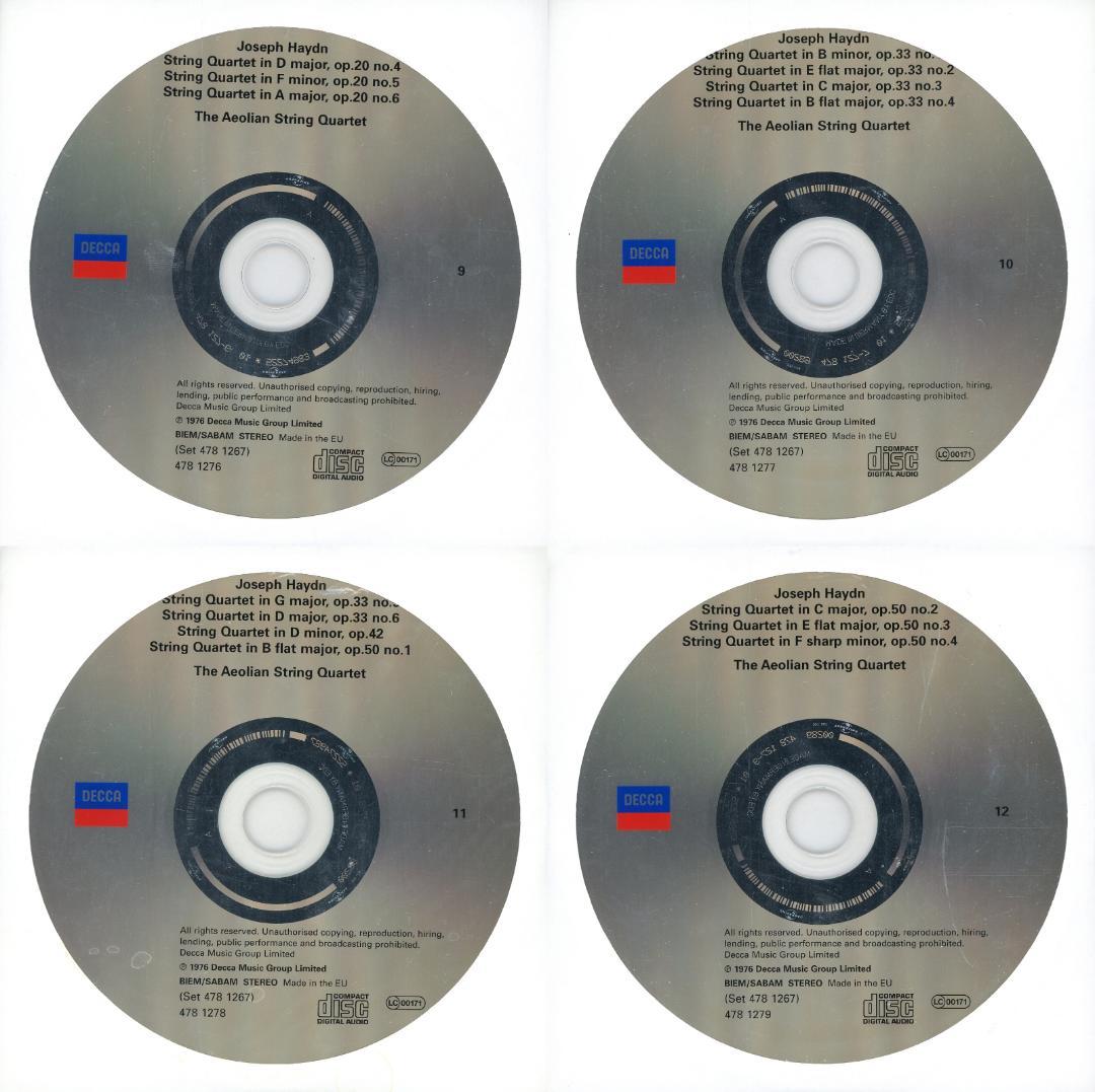 ハイドン弦楽四重奏曲全集 エオリアン四重奏団 22枚組