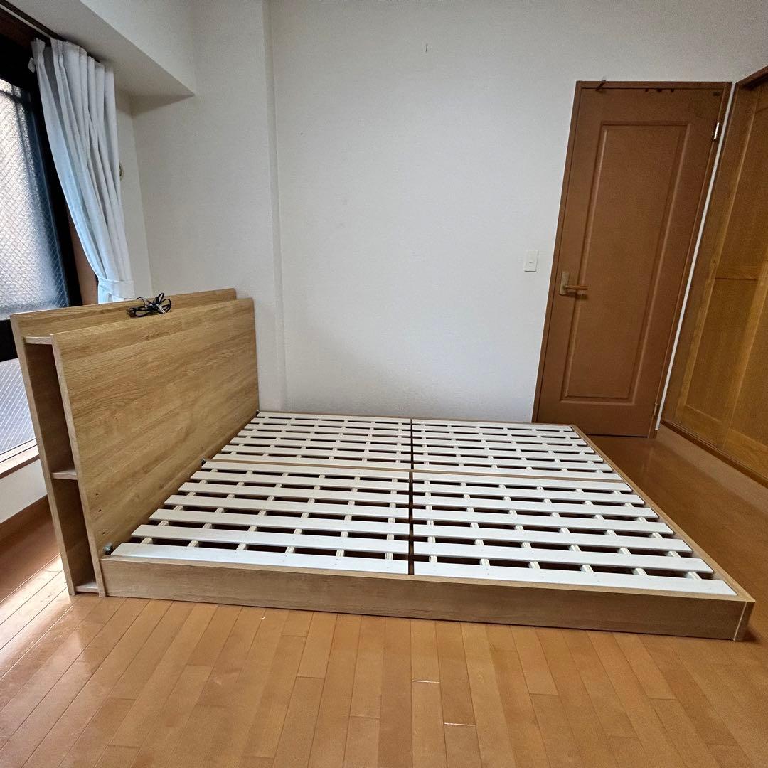 【syun】木製ダブルベッドフレーム スラット構造