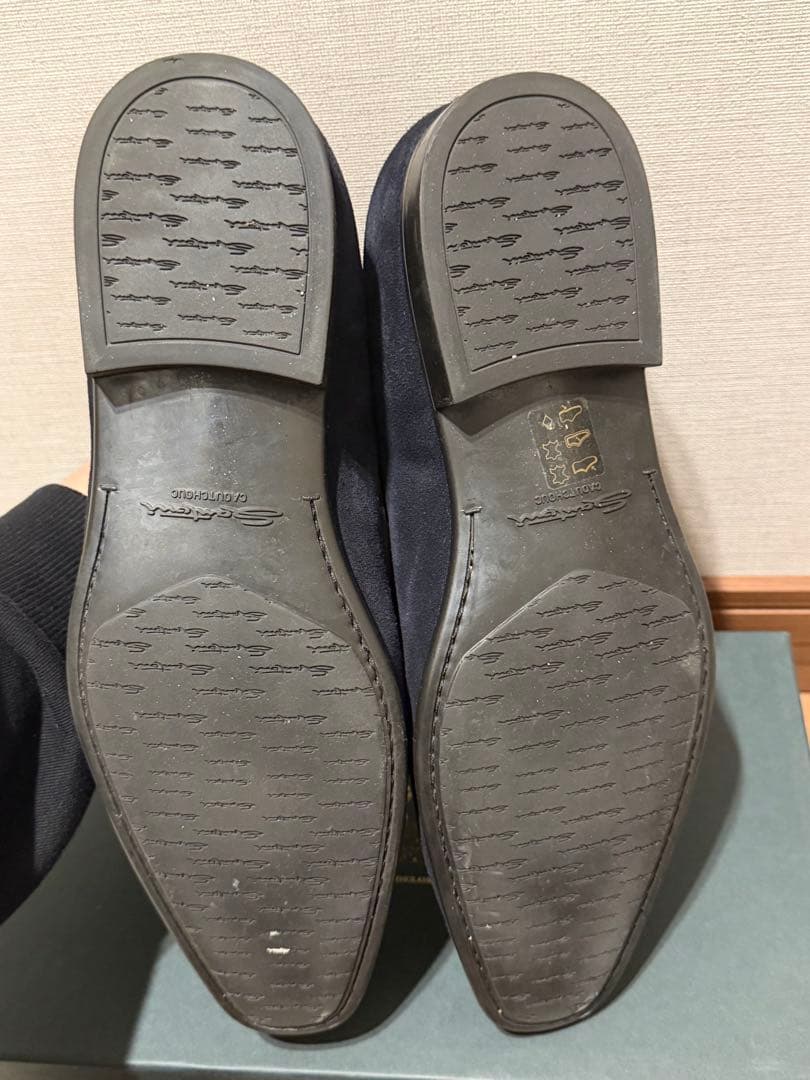 サントーニ SANTONI ネイビー スエード ローファー