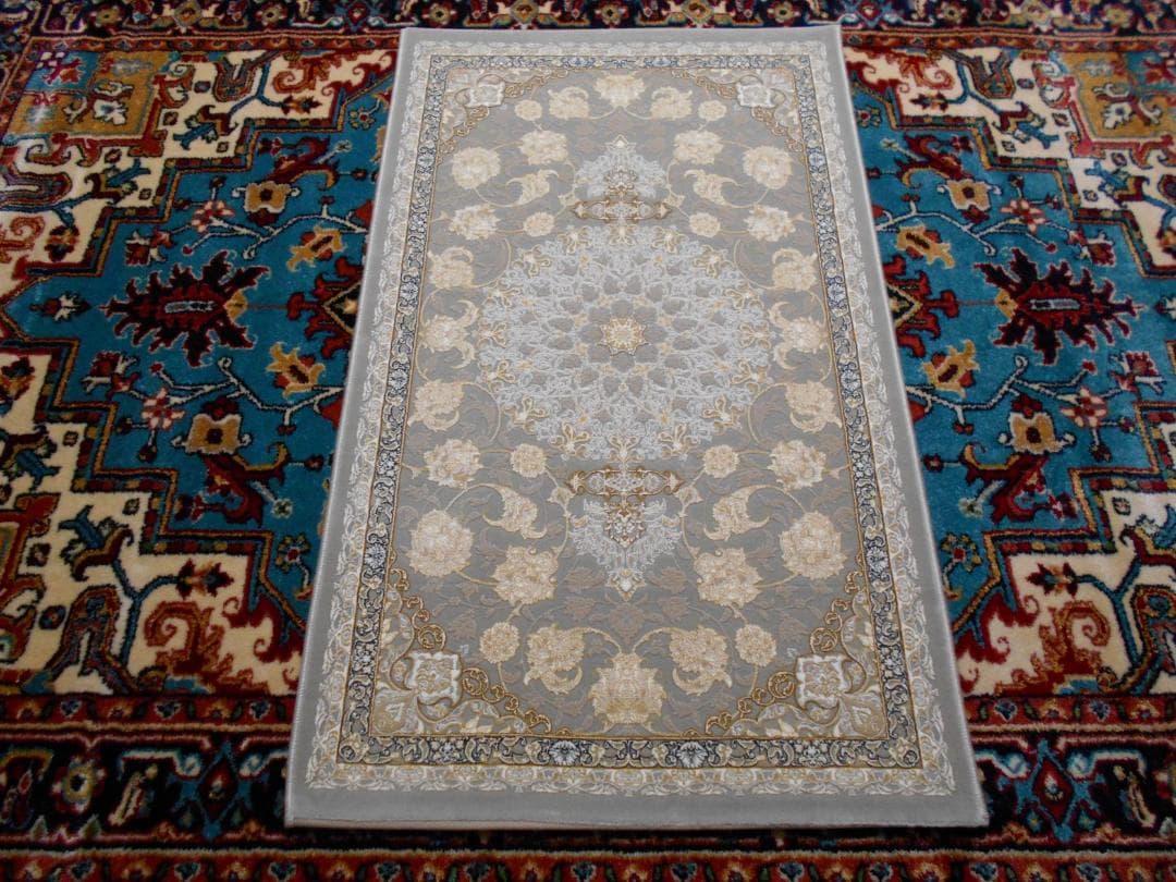 立体柄、144万ノット！本場イラン産 高密度絨毯！ 70×120cm-29001