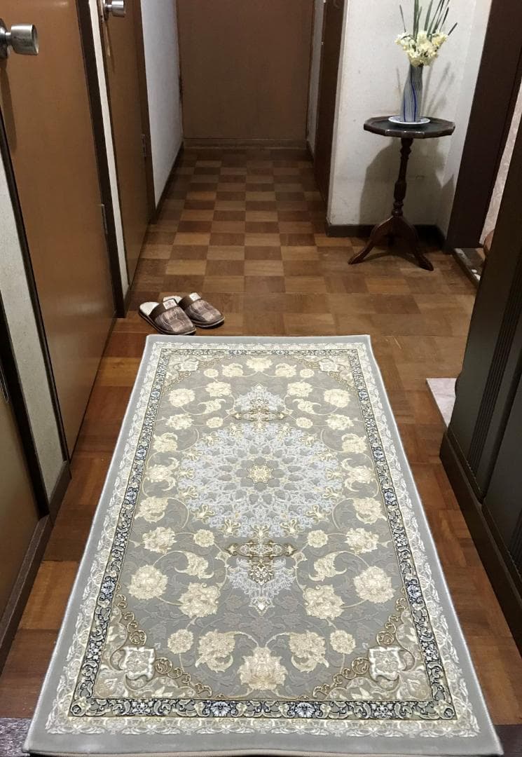 立体柄、144万ノット！本場イラン産 高密度絨毯！ 70×120cm-29001