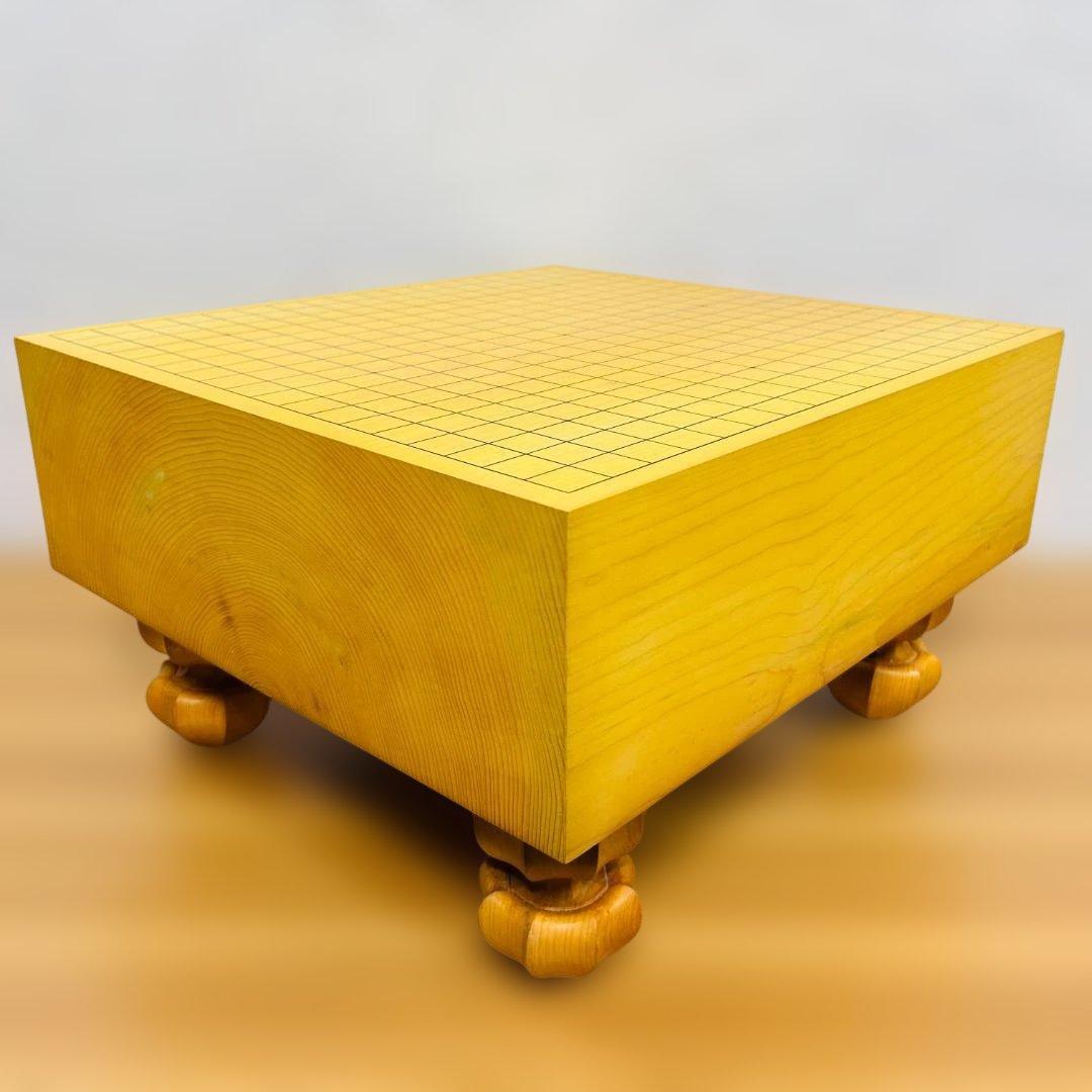 【本榧】脚付碁盤 4.6寸 板目 木表 囲碁 ヘソ有り 19路盤 13kg