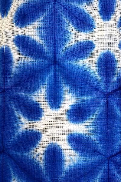 ★専用★美品 浴衣 古今 雪花絞り 白 青 バチ衿 綿絽 身丈164cm