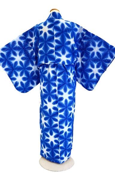 ★専用★美品 浴衣 古今 雪花絞り 白 青 バチ衿 綿絽 身丈164cm