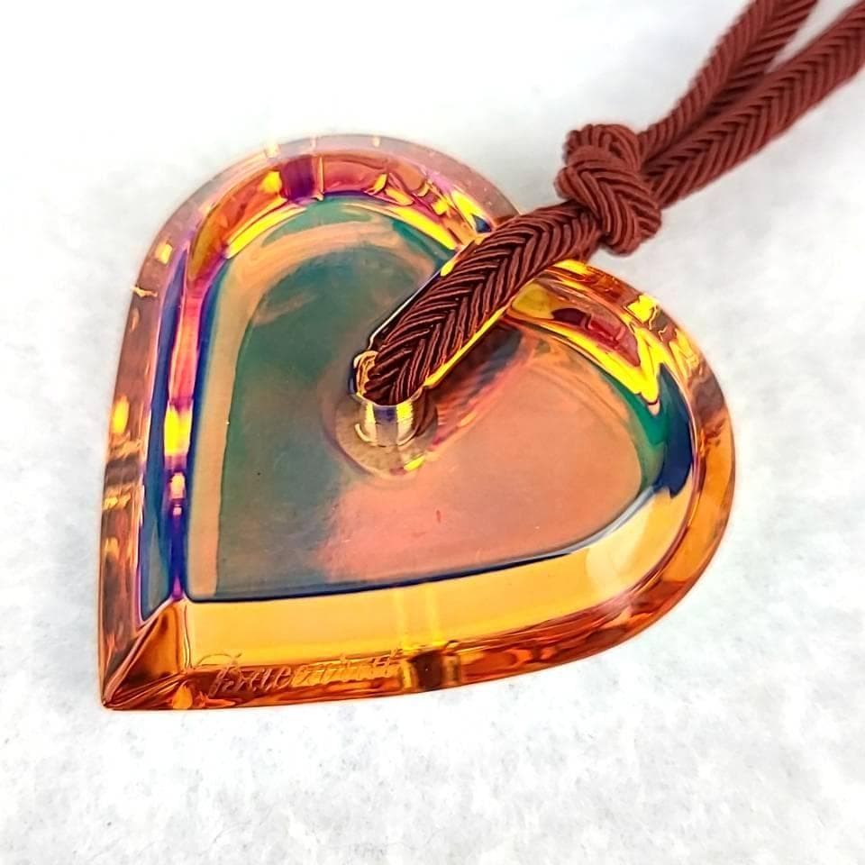 /極上品/バカラ ハート アラフォリ イリゼクリア オレンジ ネックレス 9