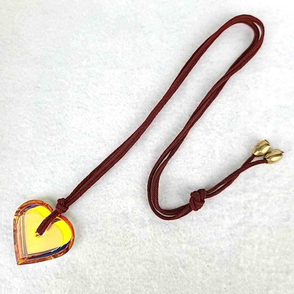/極上品/バカラ ハート アラフォリ イリゼクリア オレンジ ネックレス 9