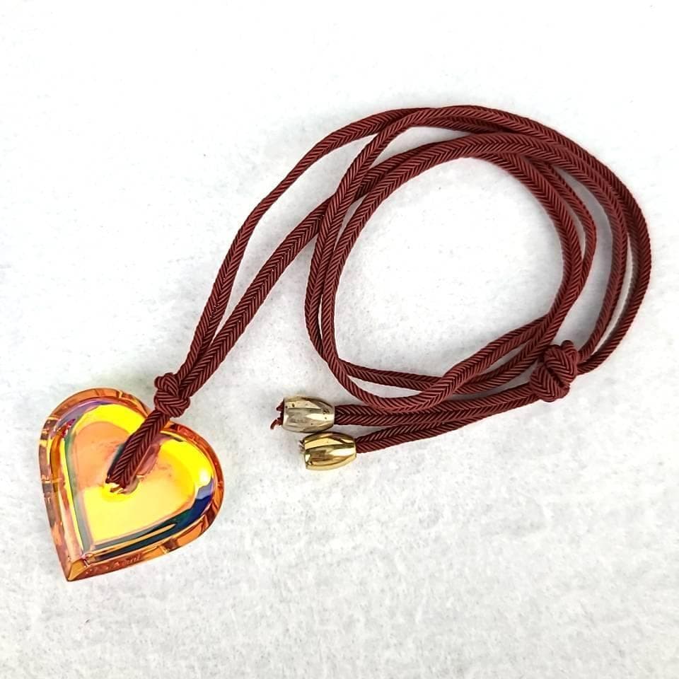 /極上品/バカラ ハート アラフォリ イリゼクリア オレンジ ネックレス 9