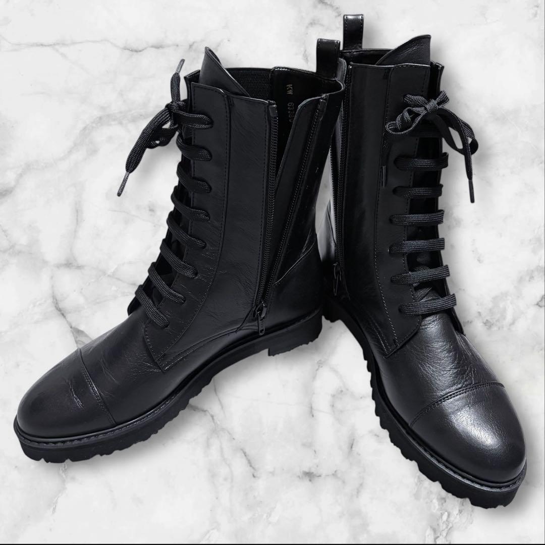 極美品✨DIANA ダイアナ レースアップ ブーツ 23.5cm レザー 黒