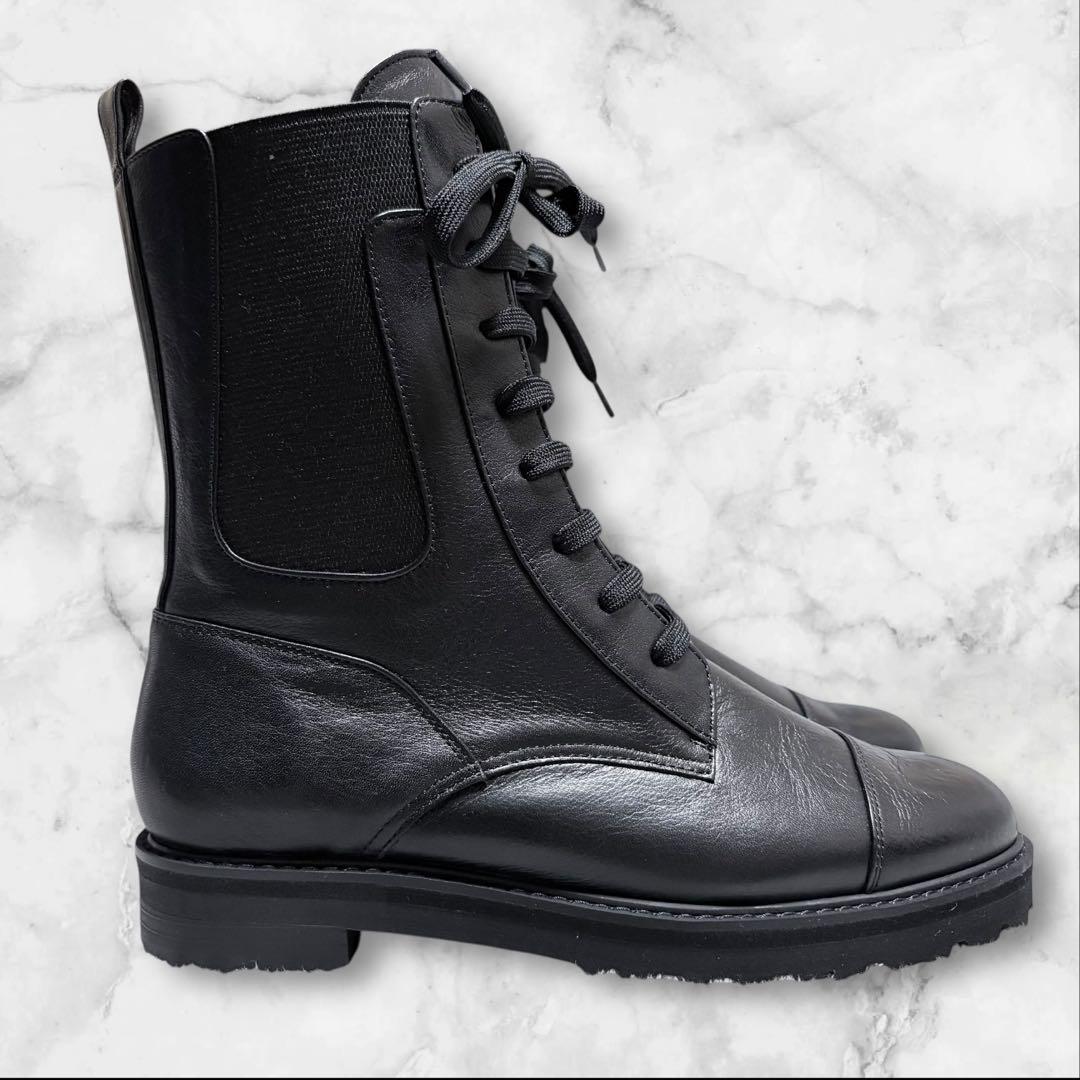 極美品✨DIANA ダイアナ レースアップ ブーツ 23.5cm レザー 黒