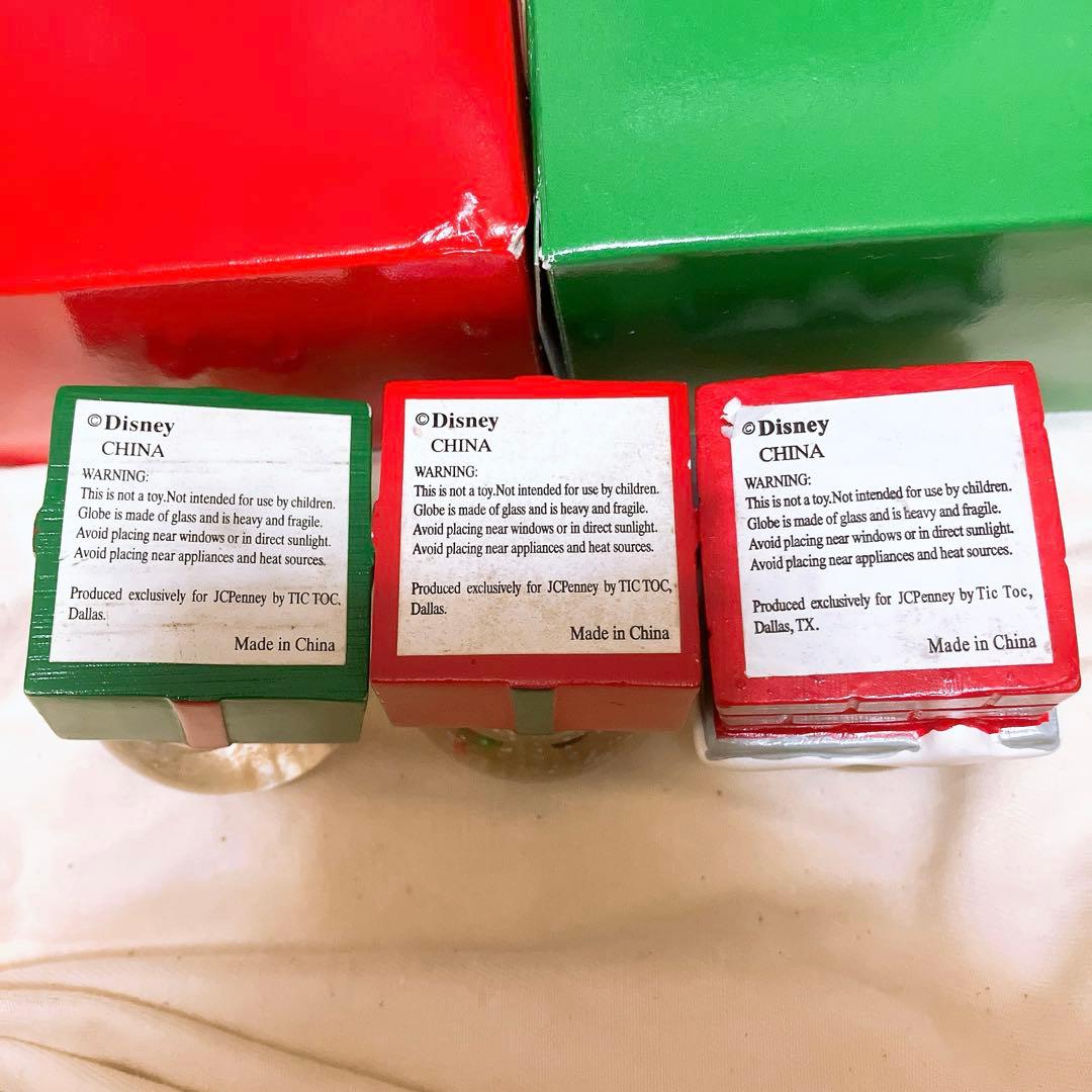 超希少❣️2001ディズニースノーグローブ3個セット JCペニー ミッキー ミニー