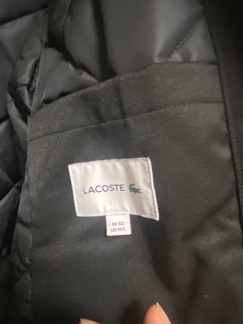 ミリオ　ラコステ　コート　ダウン　新古品　フード　ブラック　XL
