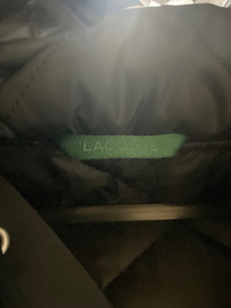 ミリオ　ラコステ　コート　ダウン　新古品　フード　ブラック　XL