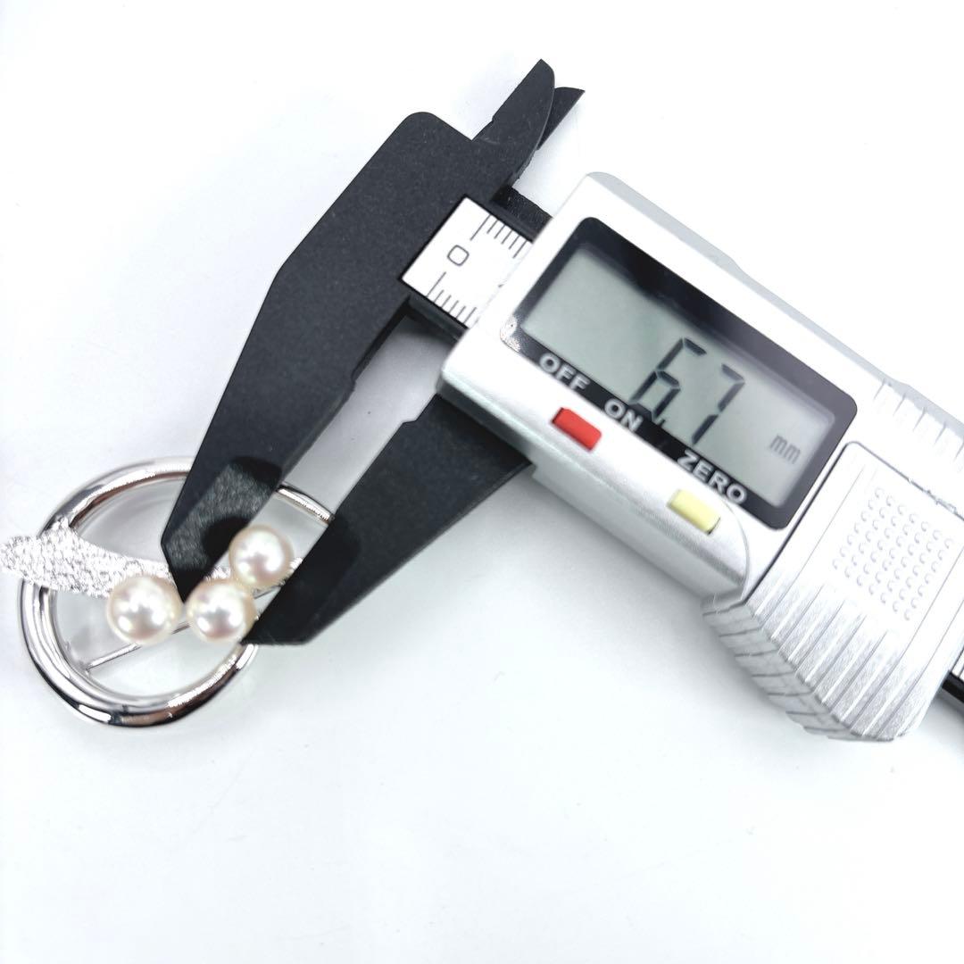 TASAKI タサキ パール ブローチ シルバー 本真珠 3粒 箱付き 保証書付