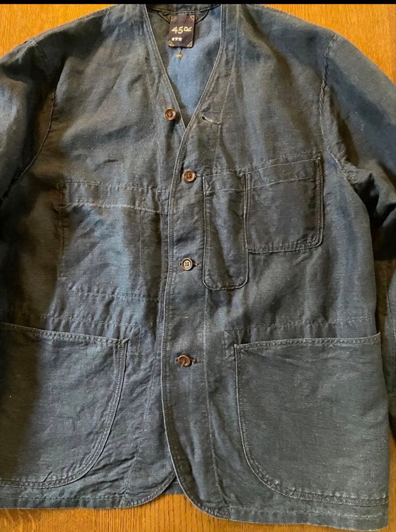 45R リネンの908ベストオール　インディゴ