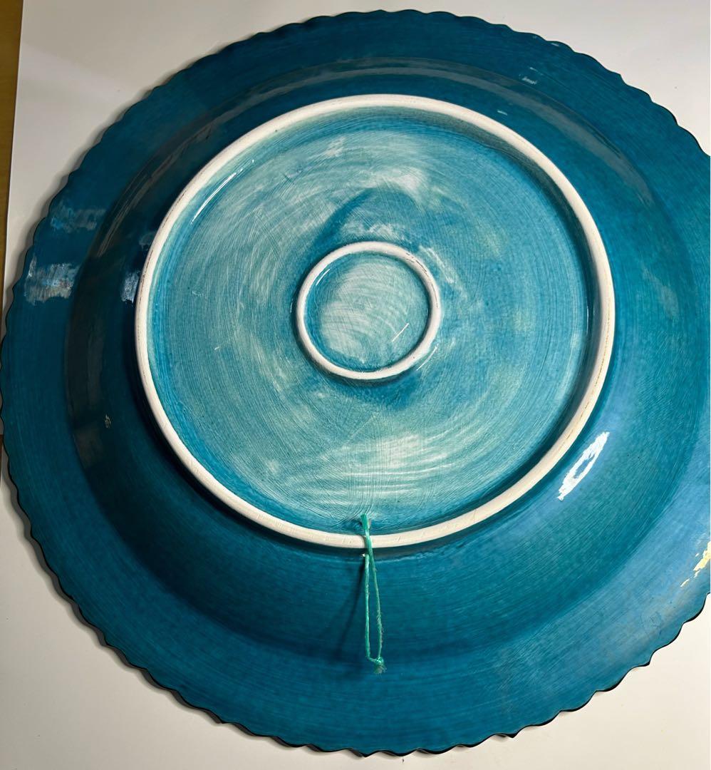 ターコイズを練り込んだ皿、壁掛け(購入者特典有り)