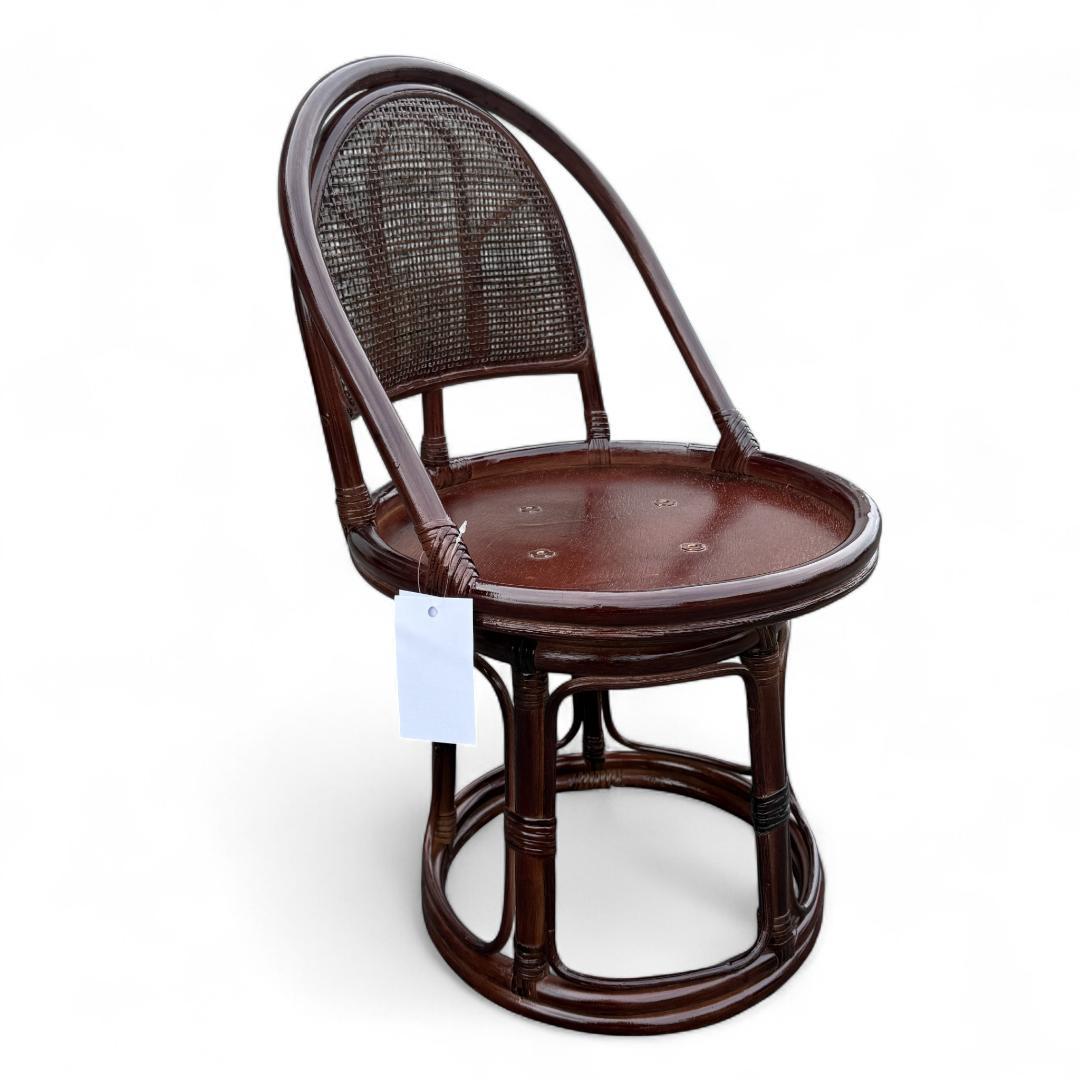 2点セット【新品】楽々ラタン 360度回転 座椅子 籐座椅子　座布団無し