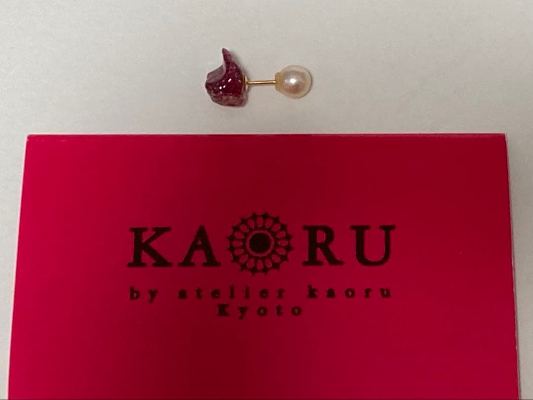カオル　kaoru ピンクトルマリン　パール　ピアス　k18 片耳