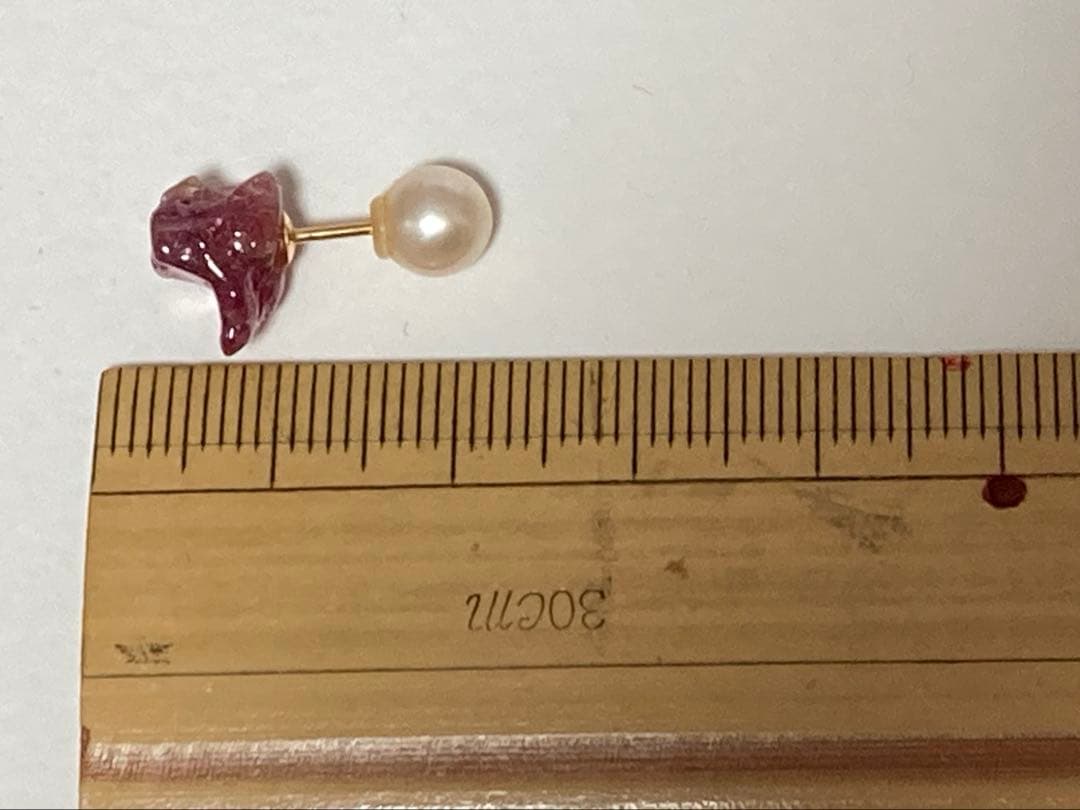 カオル　kaoru ピンクトルマリン　パール　ピアス　k18 片耳