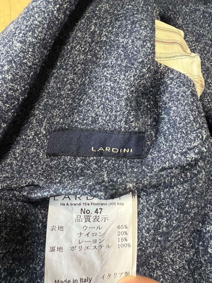 【美品】ベスト付 ラルディーニ LARDINI ジャケット ベスト ネイビー
