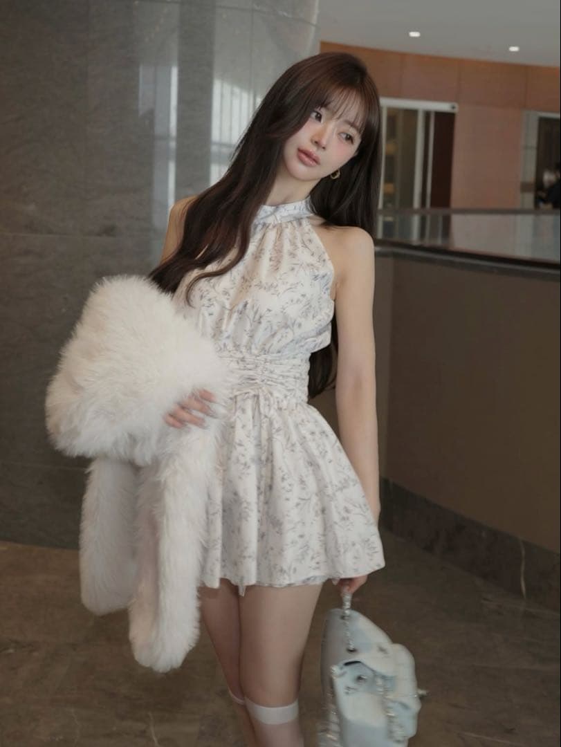 Darich♡アメスリギャザーフレアミニワンピース　(GRY・Free)