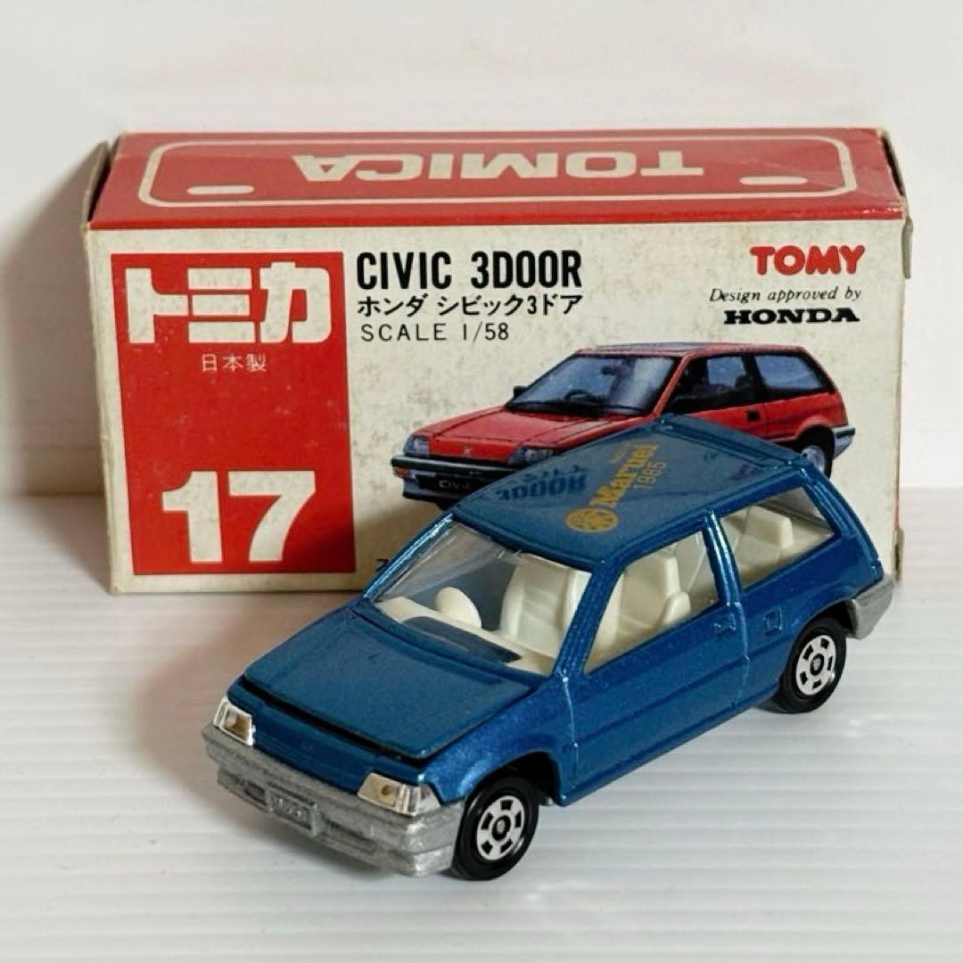 トミカ赤箱　No17 ホンダ シビック 3ドア (名古屋丸栄特注)ブルー
