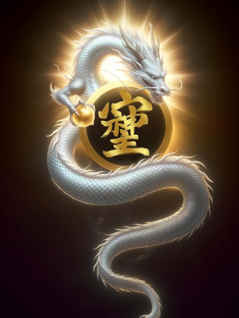 A3　リクエスト【昇運白龍・そしじ】高波動の言霊と守護龍の光【神仏画・風景画】