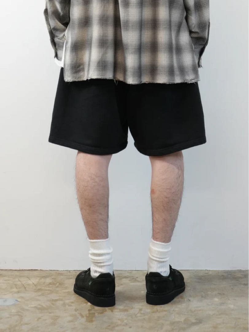 パンツ ANCELLM TUCK SWEAT SHORTS(BLACK)