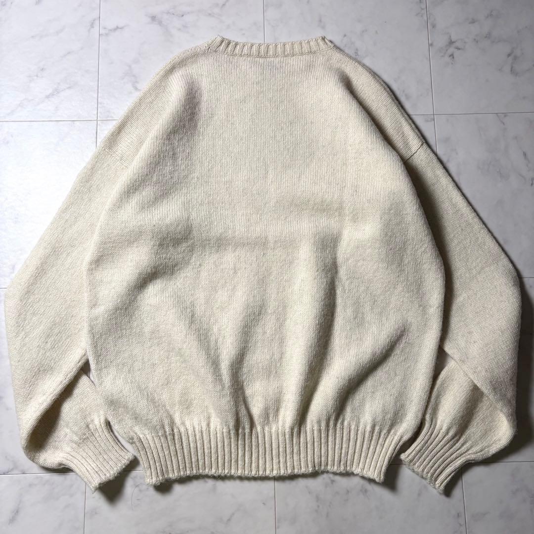 【XL】Jamieson's ウール クルーネック ニット セーター アイボリー