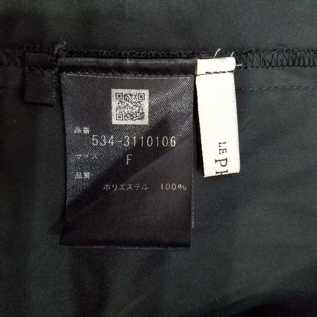 美品✨ルフィル ライトタフタギャザーブラウス バンドカラー シャツ ブラック