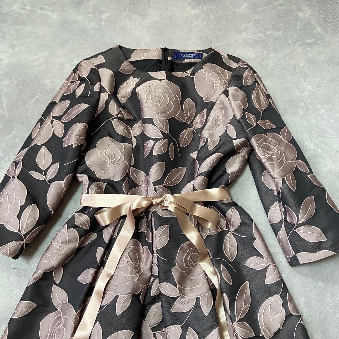 エムズグレイシー シャンブレージャガードローズワンピース 2023AW