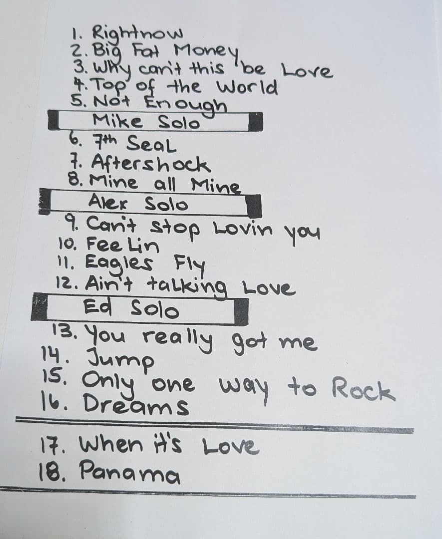 95年来日公演 ヴァン・ヘイレン エドワード・ヴァン・ヘイレン ギターピック！