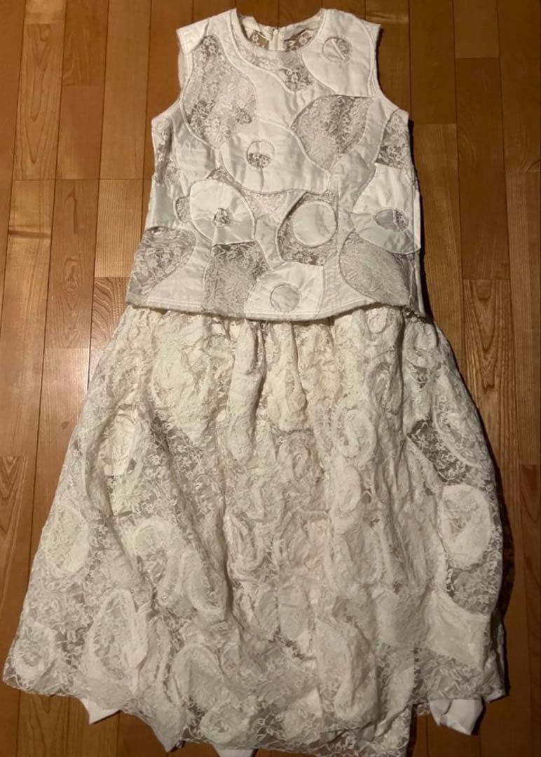 Comme des Garçons ホワイト レースベスト Sとスカートのセット