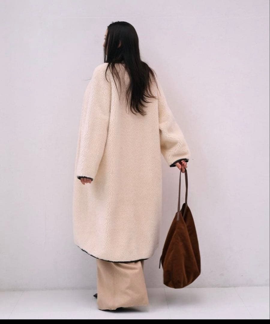 【美品】AKTE ボアコート　ノーカラーコート