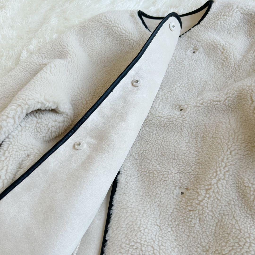 【美品】AKTE ボアコート　ノーカラーコート