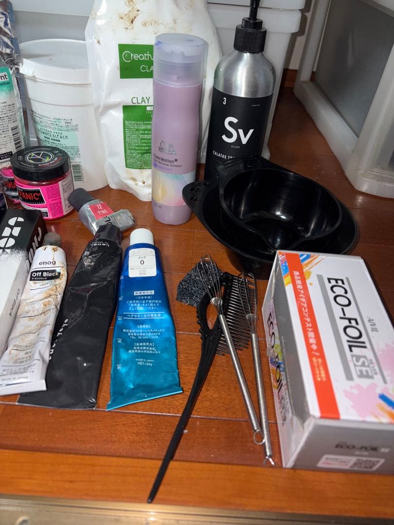 カラー用具セット　カラー材　オキシ　カップ　ハケなど