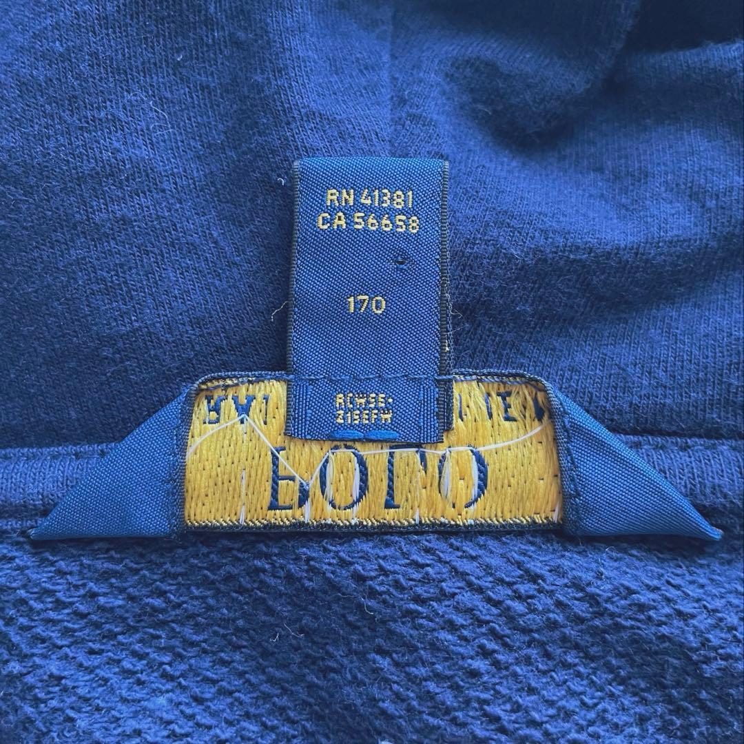 ラルフローレン ジップパーカー ビッグポニー ネイビー Y2K 星条旗