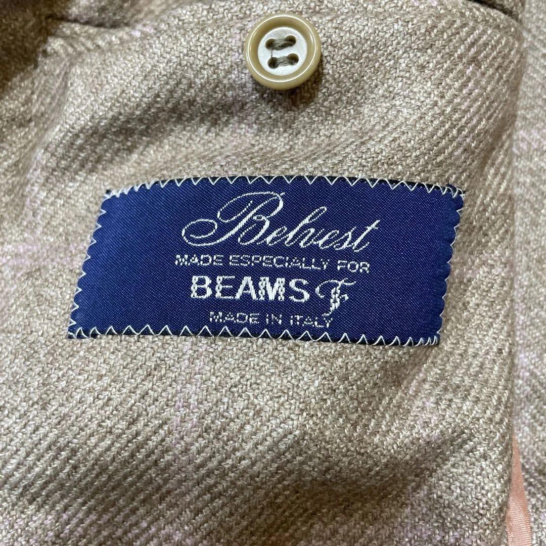 ビームスF 、カシミヤジャケット　ベージュ✖︎ピンク