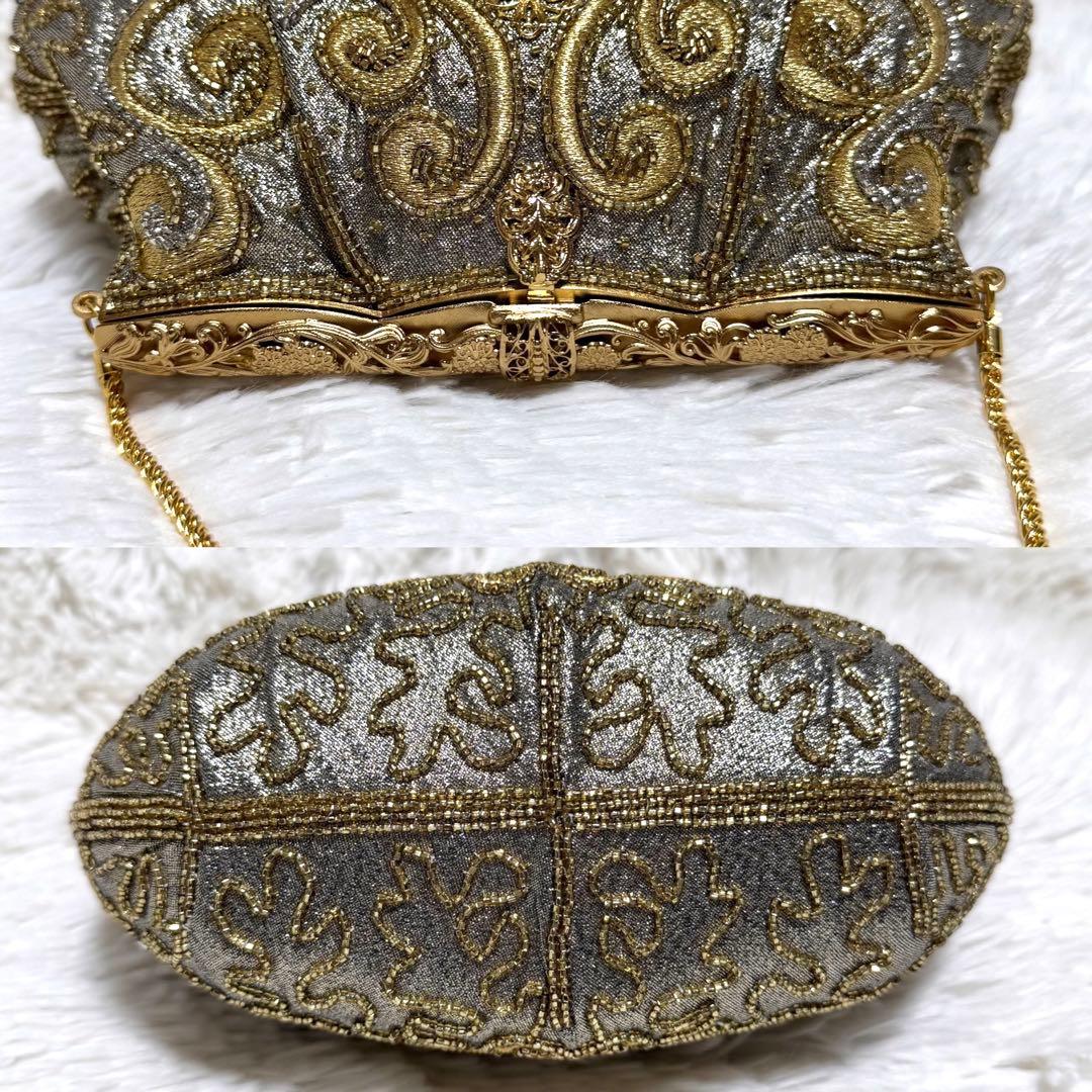 美品 花井幸子 YUKIKO HANAI ビーズ 刺繍 パーティー バッグ 和装