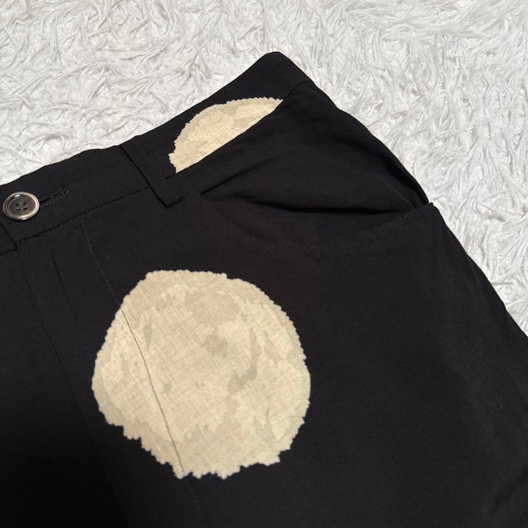 美品☆ ワイズ Y's レーヨンドットプリントパンツ ブラックベージュ サイズ2