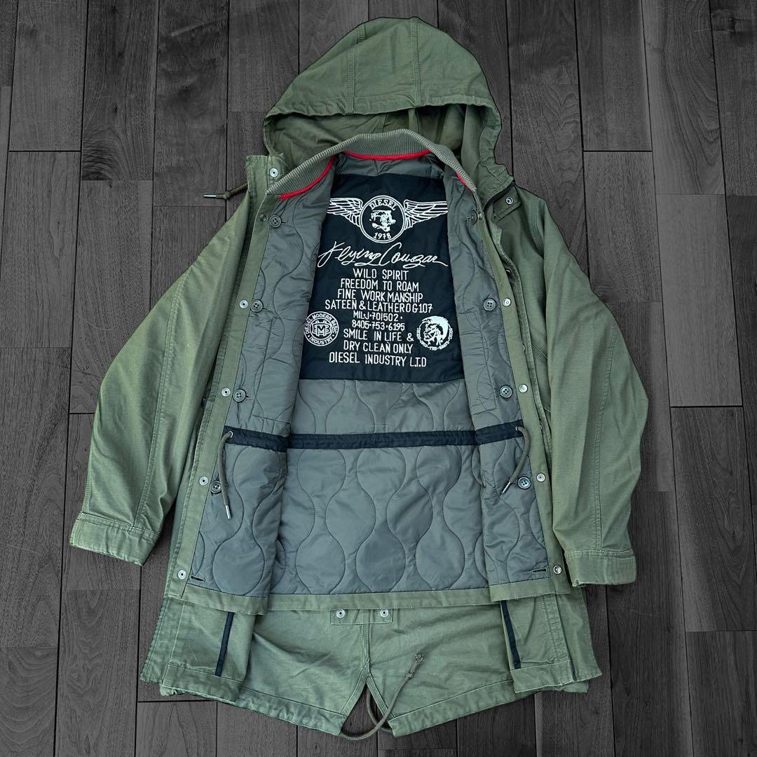 DIESEL 3way モッズコート　カーキ　y2k archive 00s