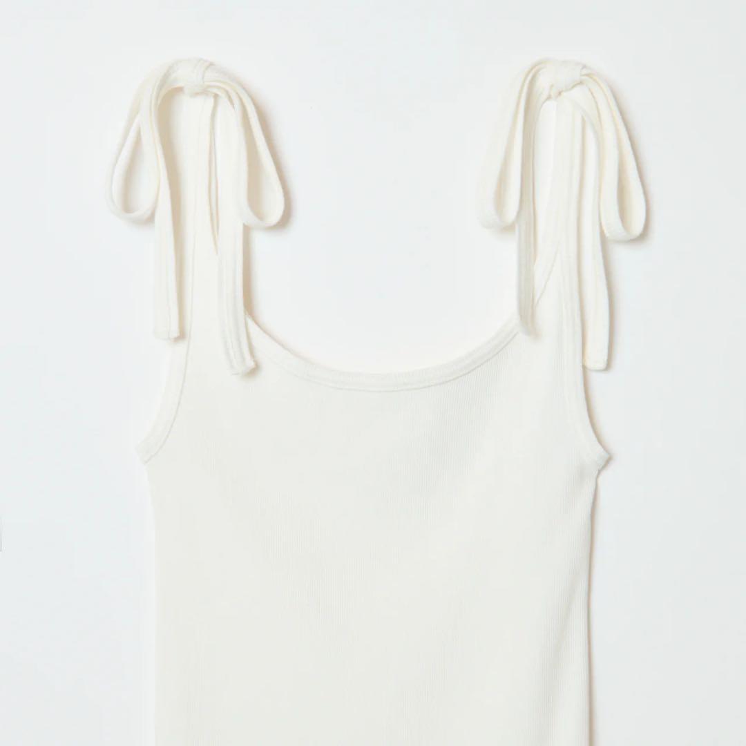 トップス SHISHIKUI RIBBON CAMI / WHITE