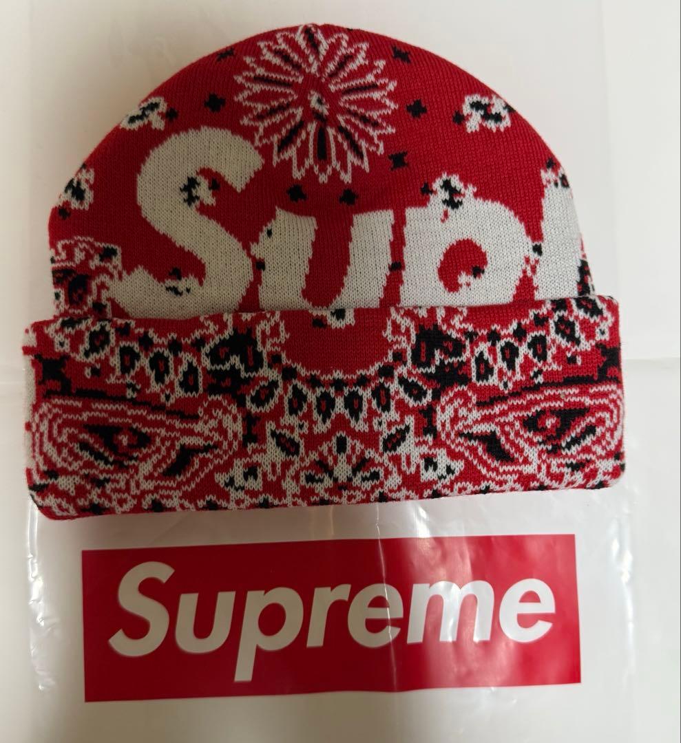 帽子 Supreme Bandana Big Logo Beanie \"Red\"